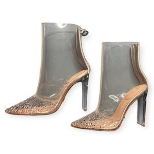 ALDO x Disney 6 Rare Cinderella Boots “Glass Slipper” Clear Faux Crystal Heels